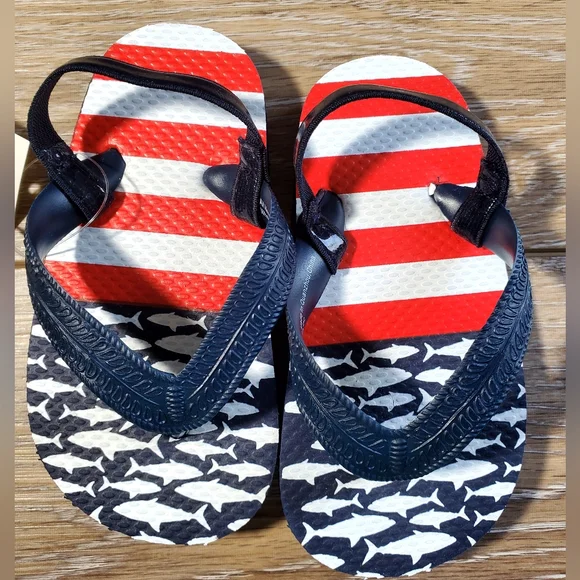 🇺🇲Tommy Bahama boys navy, brown sandals & red,white, blue sandals Size 6-7 - Picture 10 of 13